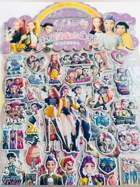 NEW Kpop Demon Hunters 3D Puffy Sticks 2 Full Pages Full Cast Featured